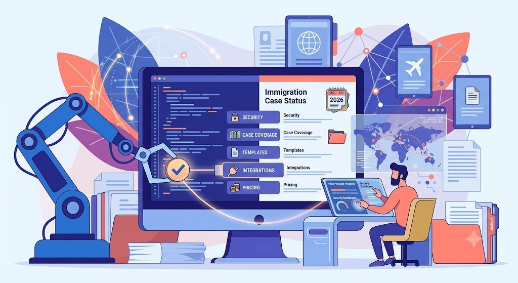 Immigration AI evaluation dashboard illustration