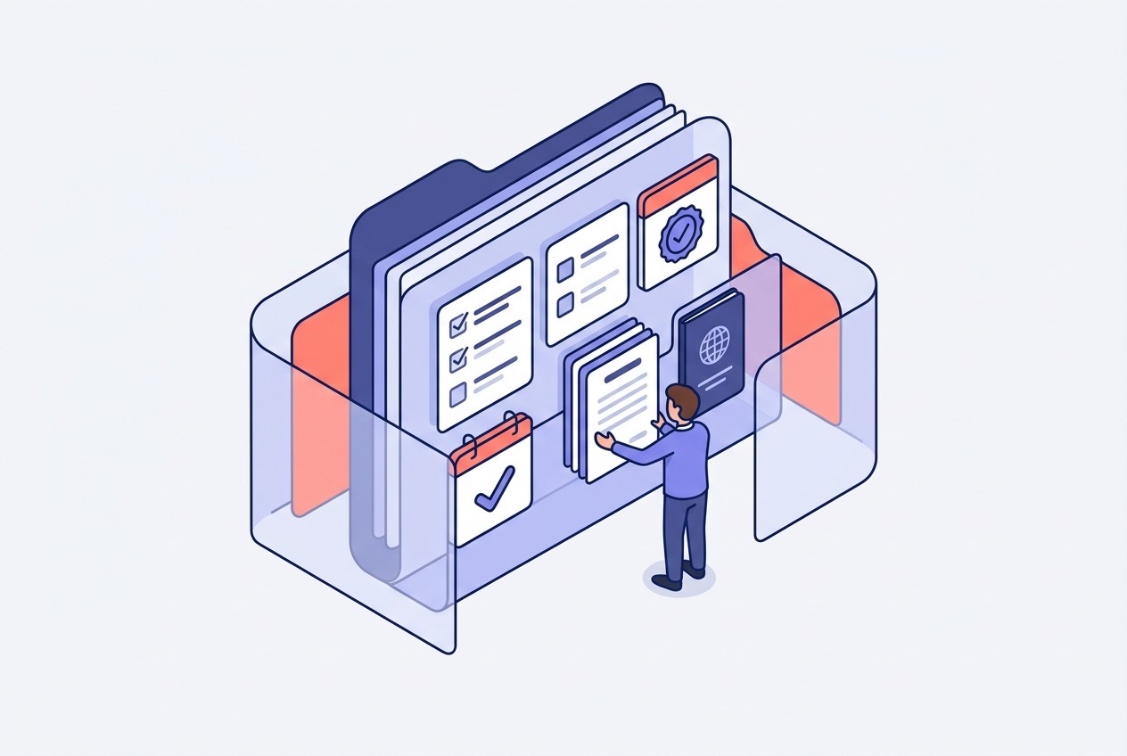 Naturalization case file review workflow illustration