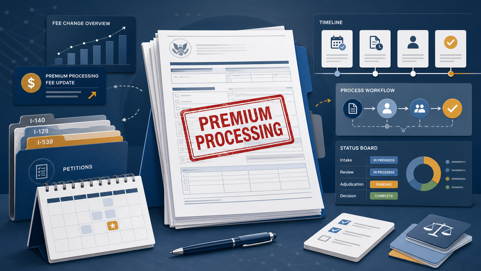Illustration for USCIS premium processing fee changes, what immigration operations teams need to update first